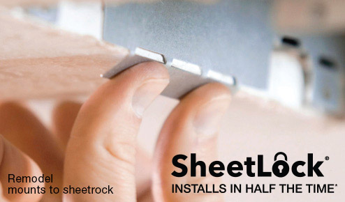 Sheetlock: Installs in Half the Time (remodel, mounts to sheetrock)